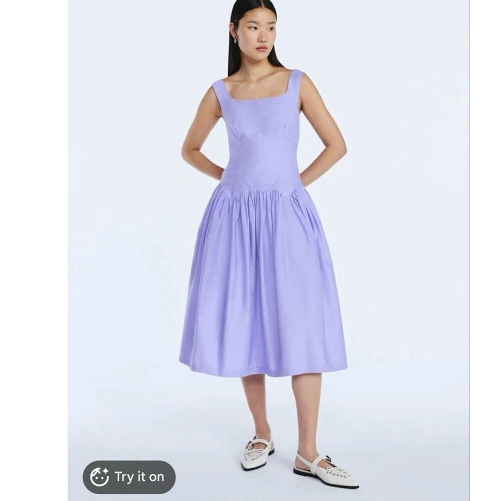 Scoop Lavender‎ Drop Waist Midi Dress Size XS